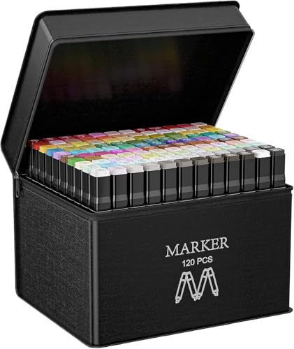 AOMEES 120+4 Farben Alkohol Marker Set