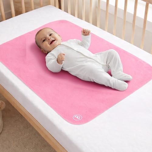 Image of Btag Baby Waterproof, Super Soft Fast Drying Mattress Protector | Extra Absorbent, Anti-Itching Sheet for New Born,Toddler (Size 50x70 cm, Pack of 1, Rose)