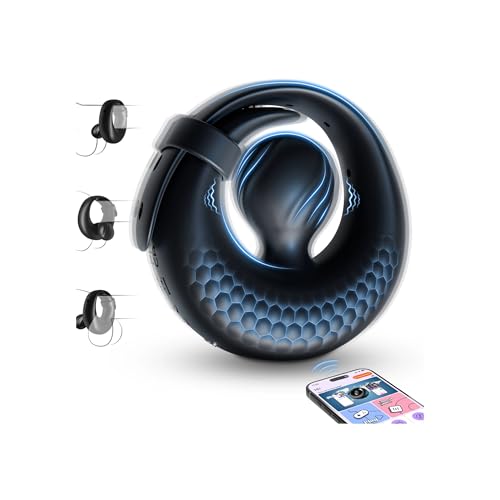 Verstellbarer Penisring Vibrator Sex Spielzeug für die Männer - Silikon Cockring Penis Ring Sex Toyset für Man Erektion mit 10 Vibrationsmodi App Perlen-Hodenring Erotisches Sexspielzeug für Paare