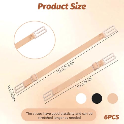 AHQiZFX 6 Stück BH Träger,Rutschfester Verstellbarer BH Clips,Elastischer BH Träger Clip Damen,BH Strap Holder,BH Trägerhalter zum Verrutschen,BH-Zubehör zum Racerback-Träger zu Verdecken