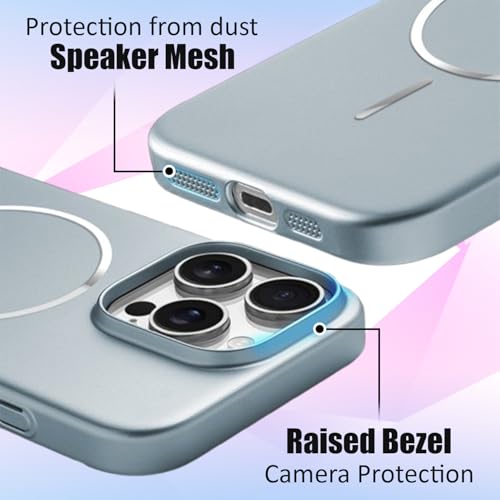 Image of AIBEX Ultra-Thin Mag-Saf Back Cover Case Compatible with iPhone 16 Pro Max| Slim Fit Scratch-Resistant Matte | Magnetic Wireless Charging | Microfibre Lining | Camera Protection (PC Material) - Silver