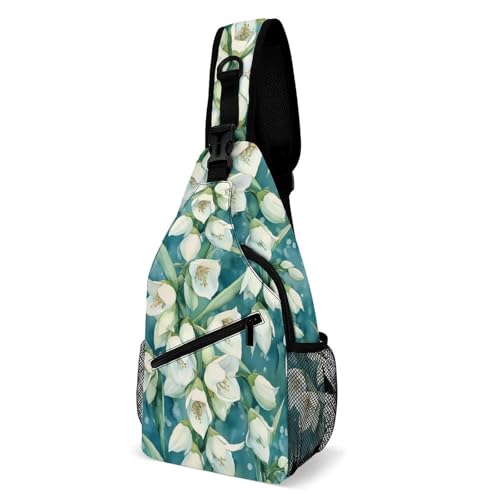 New Mexico Yucca State Flower Crossbody Sling Backpack Casual Chest Bag Fanny Pack for Women Men Travel Hiking