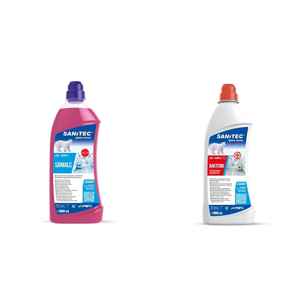  Sanitec Multi Surface Concentrated Cleaner Bakterio 1000 ml Perfetto Agenzia Lacca Balsamica Pino
| Sanitec Bakterio Ro