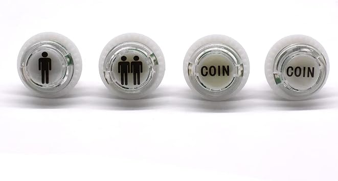Arcity 4 Pcs / Lot 24mm Arcade LED أزرار دفع مضاءة 1P 2P Coin Lit مع Microswitch لألعاب Arcade Machine Console Parts 5V White New