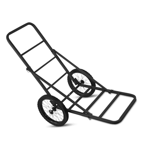 THUNDERBAY Folding Deer Game Cart, 300lbs Heavy Duty Steel Hunting Game Cart with 2 Wear-Resistant Rubber Wheels for Luggage Firewood Deer Animal