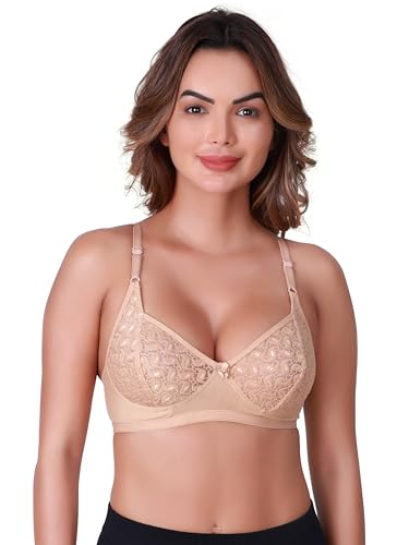 Image of SKDREAMS Naina Net Seamed Non Padded Full Coverage Non-Wired Women Full Coverage Bra