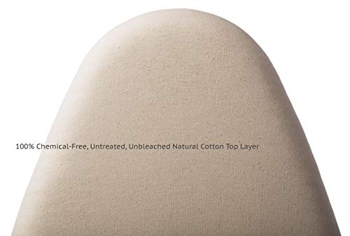 Tivit Ironing Board Cover 15 X 54 Standard Chemical Free Eco-Friendly Padded Covers - Unbleached, Untreated Natural Cotton & Wool Pad - 2 Layer, 3 Fastener Straps, Pull Bungee Cord - Made In Italy #TOP3