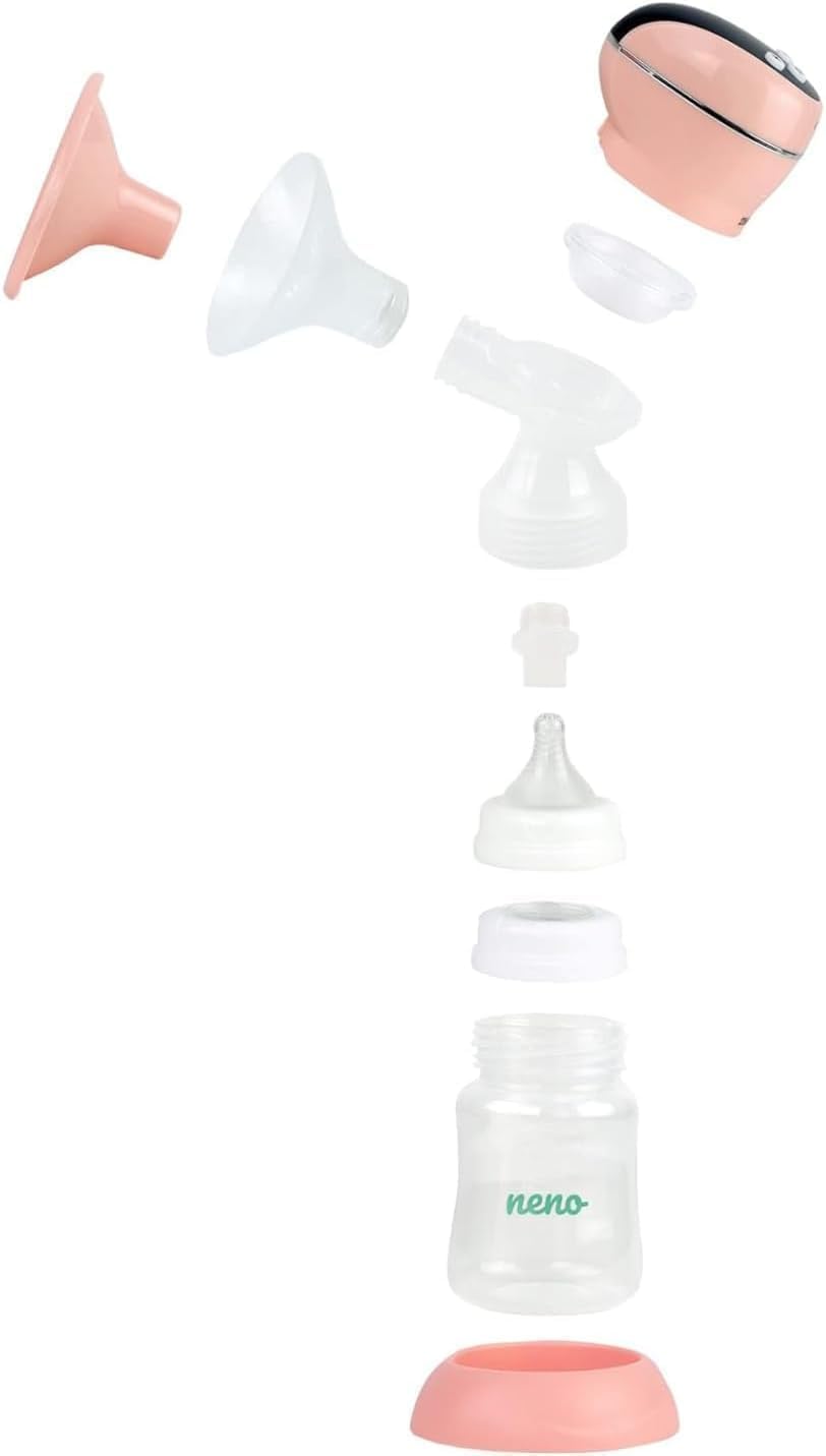 Neno Primo Tire-Lait Électrique Sans Fil Double Phase, 2 Modes et 14 Niveaux, Technologie AIR SUCTION, Téterelle en Silicone, Rechargeable, Complet avec Biberon et Sachets de Conservation du Lait