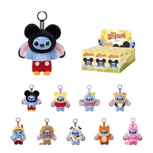 POP MART Stitch Adventure Series Vinyl Plush Pendant�y1�s�[�X �z�|�b�v�}�[�g �K�`���K�`�� �u���C���h �{�b�N�X �t�B�M���A �v�����f�� �v���~�A�� �������� �\�t�r �I���W�i�� �L�����N�^�[ �a���� 