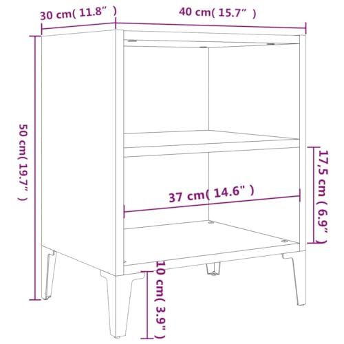 Table de chevet chêne marron pour optimiser le rangement du lit - 3