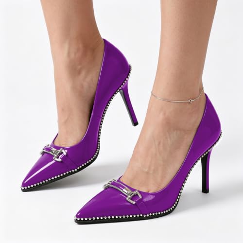 Image of Women's High Heel Pumps Stiletto Heel Pumps for Women Pointed Toe Heels Elegant Classic 3.5 Inch Beaded Pumps