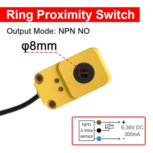 Capteur inductif 8mm sans vis anneau détection proximité métaux - 2