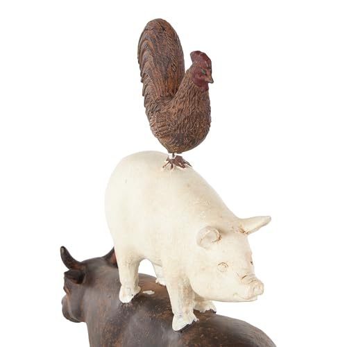 Estatua decorativa de animales de granja de polystone 10x3x14 in miniatura 4