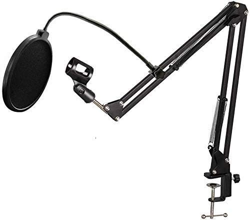 Image of CLAPONE Microphone Stand for Voice Recording, For Singing, Microphone Stand with Pop Filter for Singing Studio Recording Mic Holder for Broadcasting