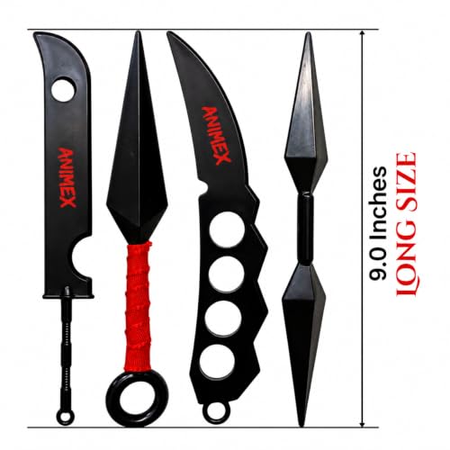 Animex Ninja Kunai Toy Set for Kids, 4 Piece Kit Plastic Anime Ninja - Image 4
