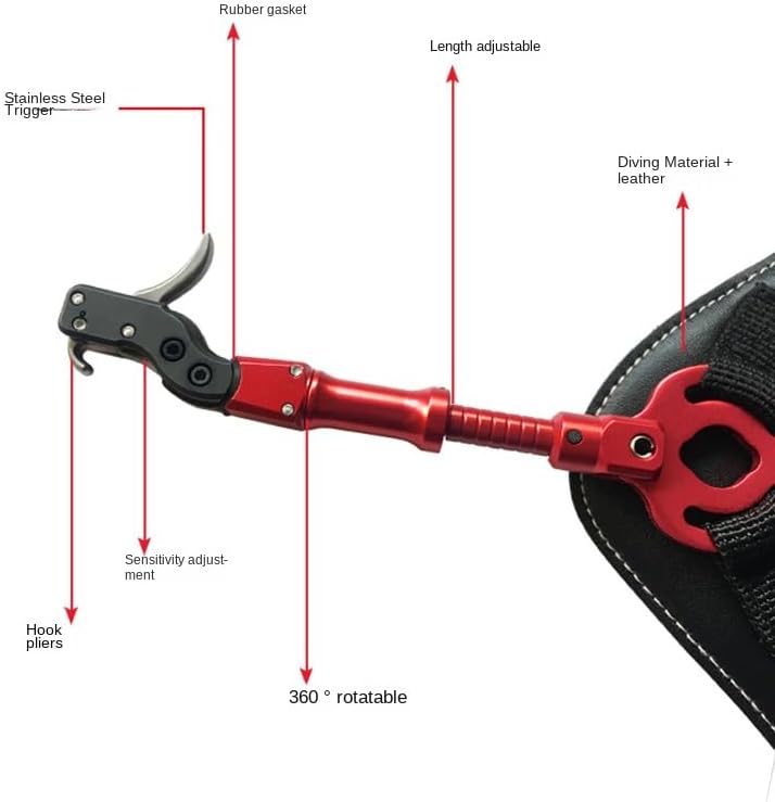 1pcs Compound Bow Release Aids Adjustable Length Archery Wristband Releases Thumb Gripper Caliper for Hunting Shooting Accessories