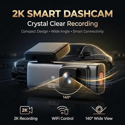 Image of Lenovo Dash Camera for Car (New Launch) | Front 2K Recording | Starlight Night Vision | WiFi Dashcam with App Control | 1.47 inch Display, 140 Wide Angle | T3-B1V