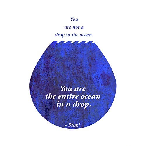 Wee Blue Coo Rumi You Are Entire Ocean Drop Quote Motivation Typography Blue Large Art Print Poster Wall Decor 18x24 inch