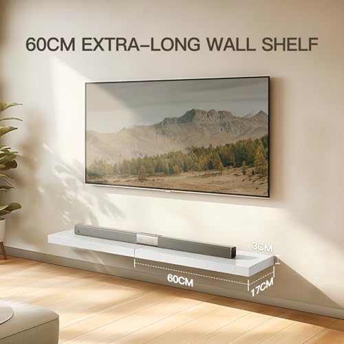 Floating Shelves Large, 24 x 7 Inch Wall Shelves for Bathroom, Bedroom, Kitchen, Shelves for Wall Decor Set of 2, White - AMFS06 by AMADA HOMEFURNISHING - Image 5