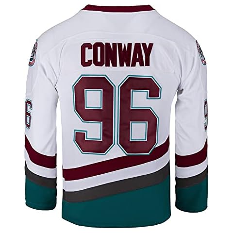 Charlie Conway Shirt #96 Ducks Ice Hockey Jersey Green/White, White, Medium Cover