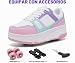 Imagen de ANEFUN Niños Niñas Zapatos con Ruedas Patines Niños Patines Zapatos con 4 Ruedas Extraíbles