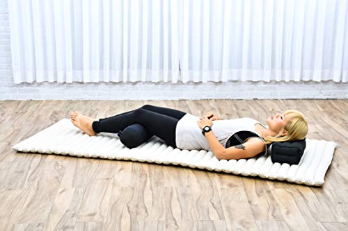 Image of Leewadee Small Yoga Bolster - Shape-Retaining Cervical Neck Roll, Tube Pillow for Comfortable Reading, Kapok Filling, 22 x 6 x 6 inches
