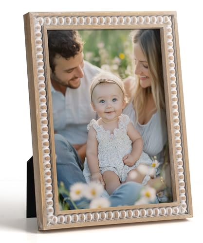 Maxpeuvon 5x7 Picture Frame, Natural Pine Wood Wall Mount Photo