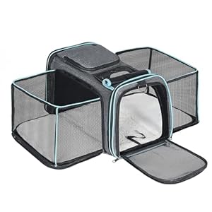 Pesen Expandable Dog & Cat Carrier, Airline Approved Soft Pet Carrier, Breathable & Collapsible Design, Ideal for Small Dogs, Cats, Rabbits and Other Small Animals – Larger Expansion Area for Comfort