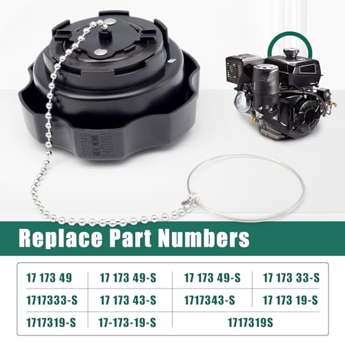 Fuel Tank Cap Replacement for Kohler 17 173 49 17 173 49 S, Gas Fuel Cap Lid for CH245 CH255 CH260 CH270 CH395 CH440 SH255 SH265 SH270 Engine