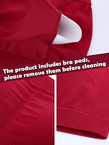 Women Bandeau Bra Padded Strapless Bralette Bra Seamless Bandeau Tube Top Bra (Black, Wine Red, Navy Blue, Xx-Large) #TOP4