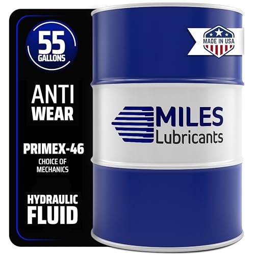 MILES LUBRICANTS ISO 46 Anti-Wear Hydraulic Fluid Premium Quality 55 Gallon Drum Industrial Mobile Equipment Hydraulic Systems Mining Equipment Gear Pumps Vane Pumps