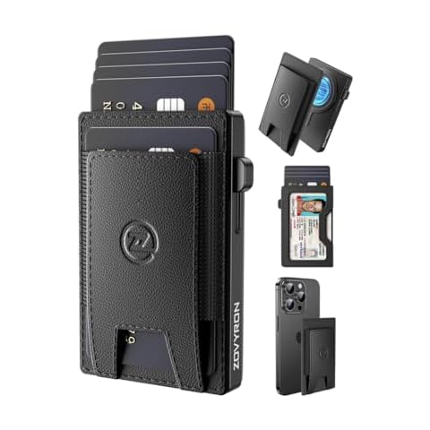 Wallet for Men - 2 In 1 for Magsafe Wallet with Pop Up Card Holder,RFID Blocking Minimalist Leather Wallet Slim Magnetic Phone Wallet for iphone 15/14/13/12 Pro/ProMax (Black) Cover