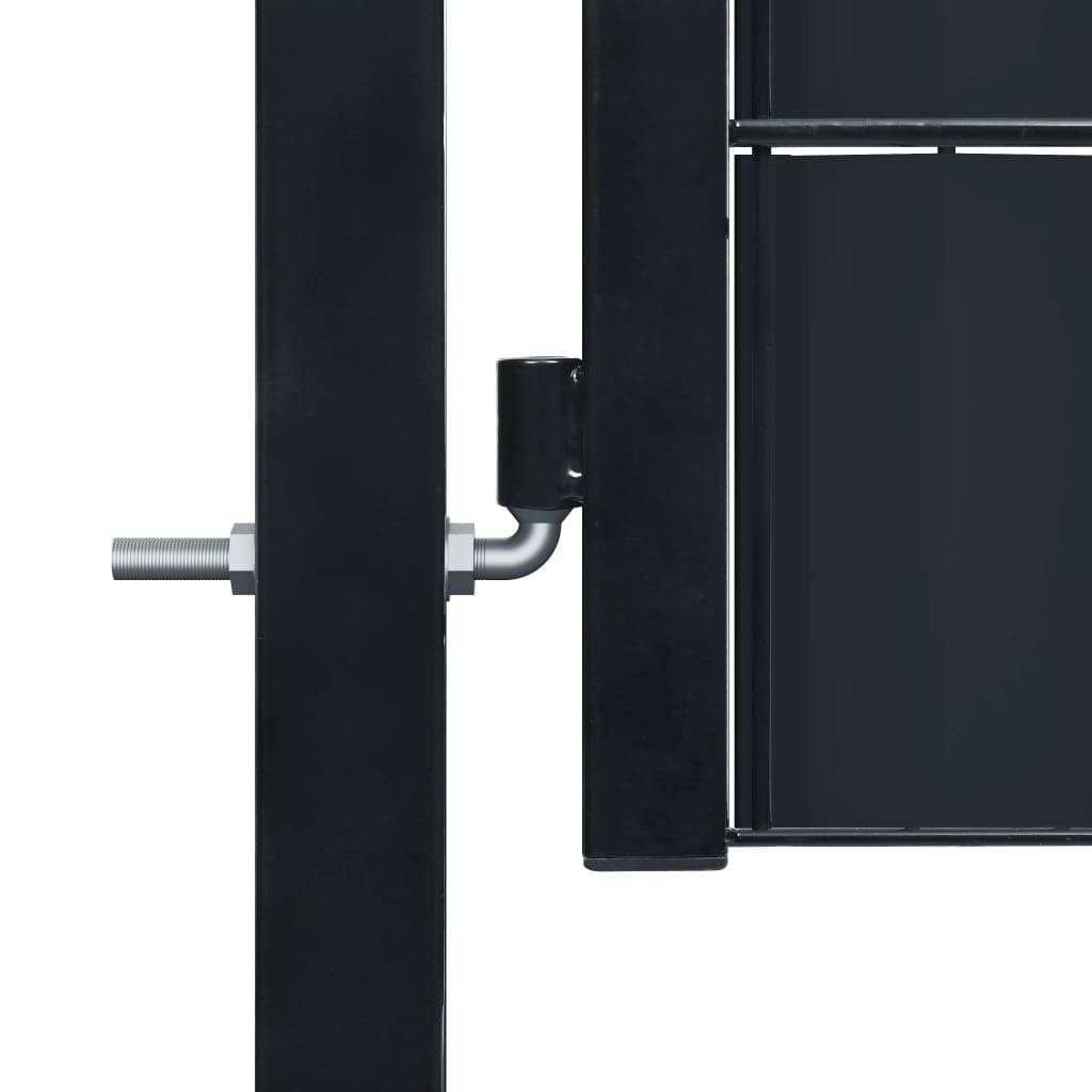 vidaXL Puerta de Valla de PVC y Acero 100 x 81 cm Antracita