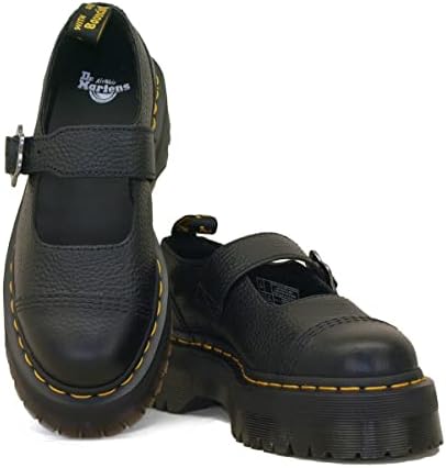 Dr. Martens Women's Addina Flower Mary Jane Flat, Black Milled Nappa, 6 | Image 5