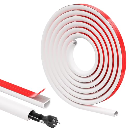OSDUE Korytko na kable, 4M Samoprzylepny Ochraniacz na kable, PVC Mini-kanały kabelkowe