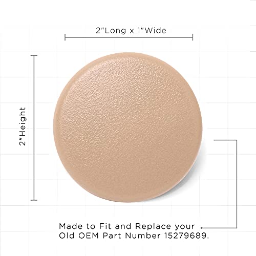 Armrest Cap Cover For Select Gm Vehicles - Replaces 15279690 Left Or Right Rear Bucket Seat Handle Trim Bolt - Beige Tan Cashmere #TOP3