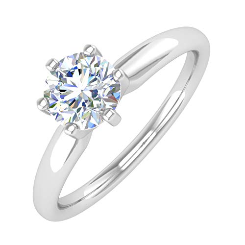 1/2 Carat 6-Prong Set Diamond Solitaire Engagement Ring in 14K Gold