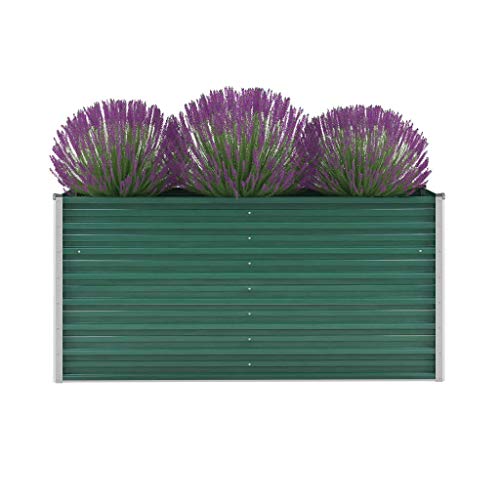 Preisvergleich Produktbild Festnight Gartenpflanzen Hochbeet Gartenbeet Verzinkter Stahl Frühbeet / Pflanzkasten Pflanzkübel Blumentopf Blumenkasten Blumenkübel Pflanztopf Pflanzgefäß für Garten Blumen Gemüse Größen