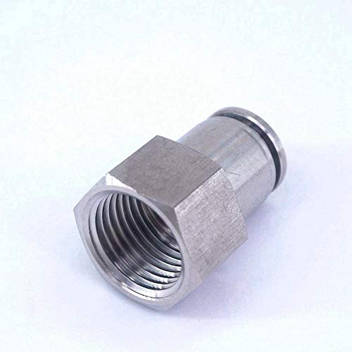 Tool Part For Pneumatic 304 Stainless Steel Straight Push In Contor Tube OD 12mmx1/2BSP Female Quick Fitting Metal
