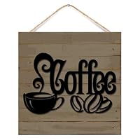 Targa In Legno But First Coffee - Decorazione Rustica 15x15 Cm Per Cucina E Amanti Del Caffè