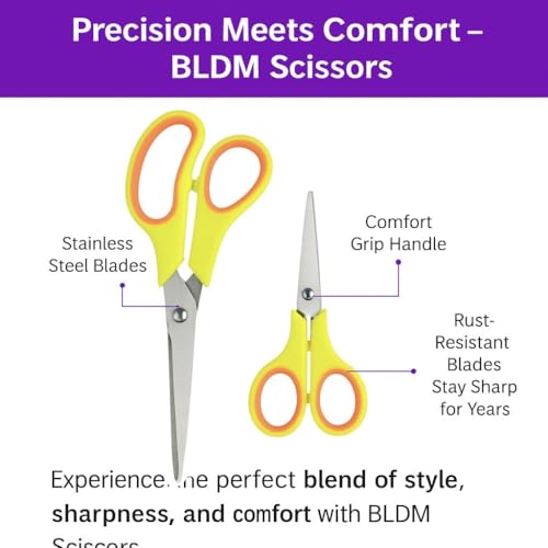 Image of Utility all Purpose Golden Scissors, Gold Kitchen Shears or Ribbon Cutting - Household Stainless Steel Golden Scissors - Multi-Purpose Stainless Steel Sharp Blades (Mixed Combo)