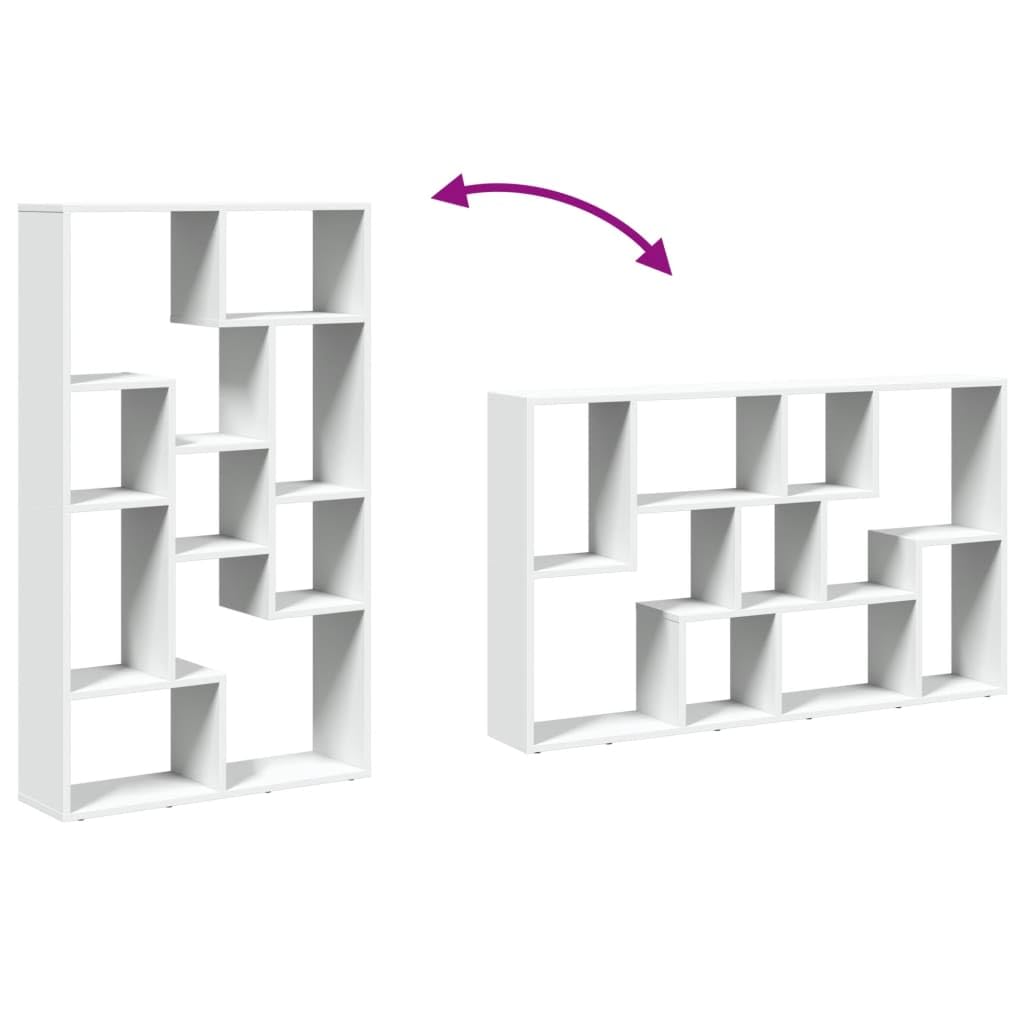 vidaXL Libreria Bianca 72x20x120,5 cm in Truciolato, scaffale per Libri, Porta Libri, Ripiani portaoggetti, Ripiani per Libri, scaffale portaoggetti
