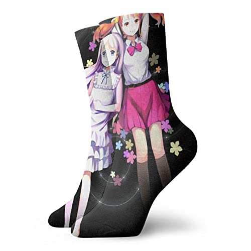 Anohana The Flower We Saw That Day Cartoon Socks Super Soft Crew Sock Personality Odor Resistant Unisex Slip Sport Socks Low Sock