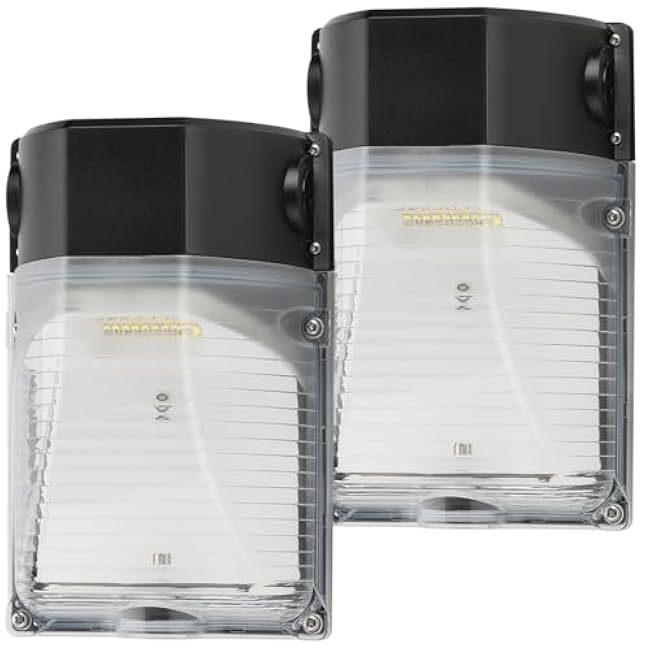 LED Wall Pack Light 30W 25W 15W Adjustable, Dusk-to-Dawn Photocell, 3000K 4000K 5000K CCT Adjustable, 3600lm 120V IP65 Waterproof Outdoor Wall Light for House, ETL Listed