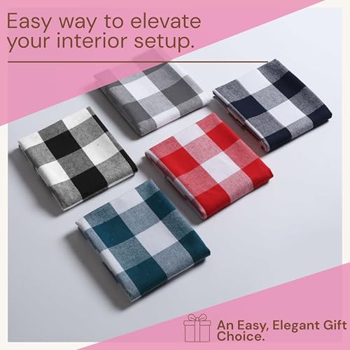 Image of Buffalo Check 4 Pack Kitchen Towels, 16 inchx26 inch, Plaid Dish Towels, 100% Cotton, Absorbent, Washable, Everyday Kitchen Essentials, Soft Cloths for Cleaning, Drying Hands, Pink White