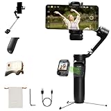 Hohem V3 Ultra AI 自動追跡 3 軸スマホスタビライザー スマートタッチ式カラースクリーンコントローラー搭載 3 色補光ライト付き マグネット適応対応 360° 回転機能 iOS＆Android 対応 折りたたみ式ポータブル 動画撮影用スタビライザー