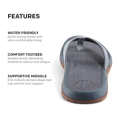 Image of Grundens Men's FishFinder Sandals | Quick-Drying, Comfortable, and Versatile Mens Flip Flops with Enhanced Traction & Full Arch Support for Fishing and Outdoor Wear