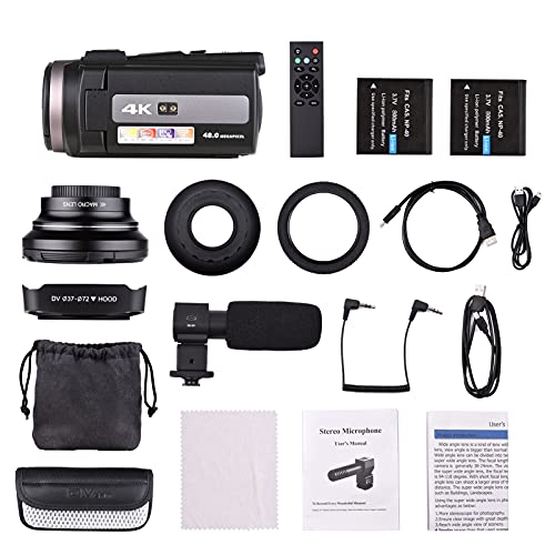 fantaxi 4K 60FPS Ultra Câmera de vídeo digital DV Camcorder 48MP 16X Zoom Tela de toque LCD giratóri