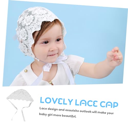 Cotton Lace Hat Adjustable Bonnet for Floral Pattern Breathable Spring Summer Cap White Comfortable Fit4