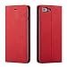 Produktbild QLTYPRI Hülle für iPhone 7 Plus 8 Plus, Premium Dünne Ledertasche Handyhülle mit Kartenfach Ständer Flip Schutzhülle Kompatibel mit iPhone 7 Plus 8 Plus - Rot